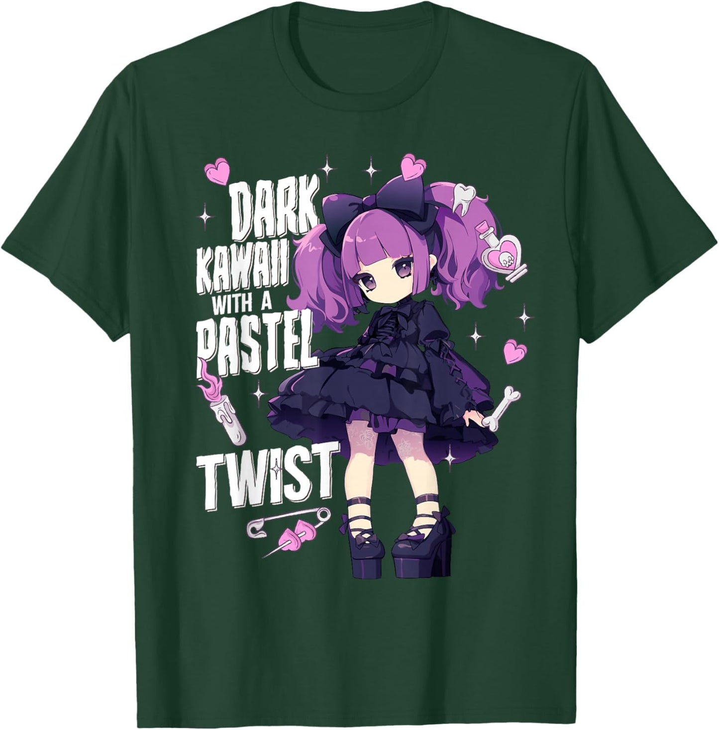 Dark Kawaii With A Pastel Twist Aesthetic T-Shirt - T-Shirt | Forest