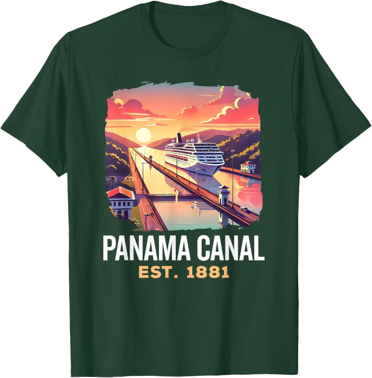 Vintage Panama Canal, Vintage Panama Canal Souvenir, Cruise T-Shirt - T-Shirt | Forest