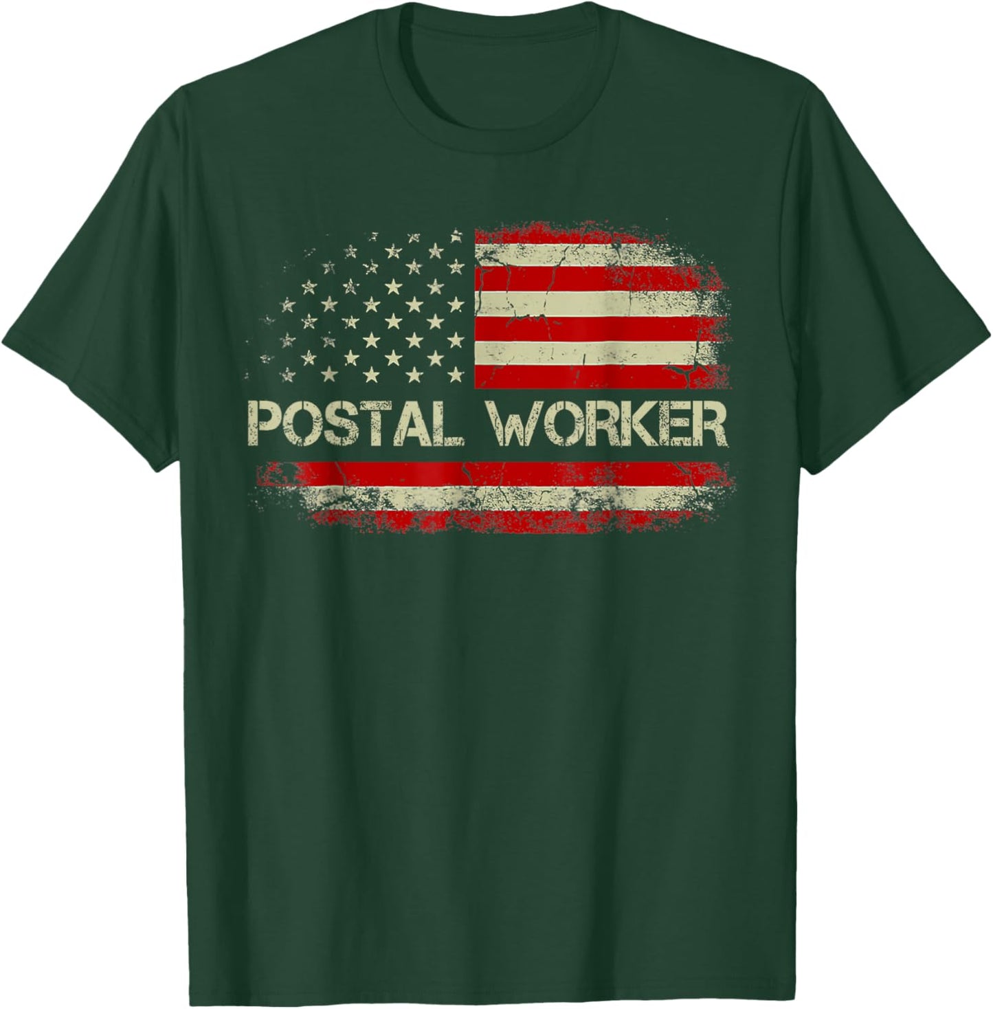 American Postal Worker USA Flag Mailman Mail 4th of July T-Shirt - T-Shirt | Forest