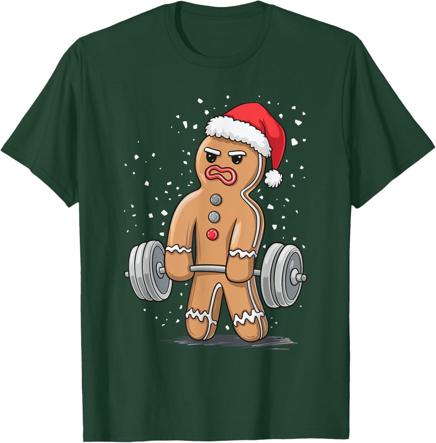 Gingerbread Weightlifting Workout Bodybuilding T-Shirt - T-Shirt | Forest
