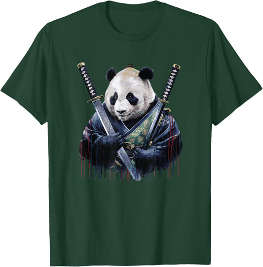 Japanese Samurai Panda Bear Pandas T-Shirt - T-Shirt | Forest