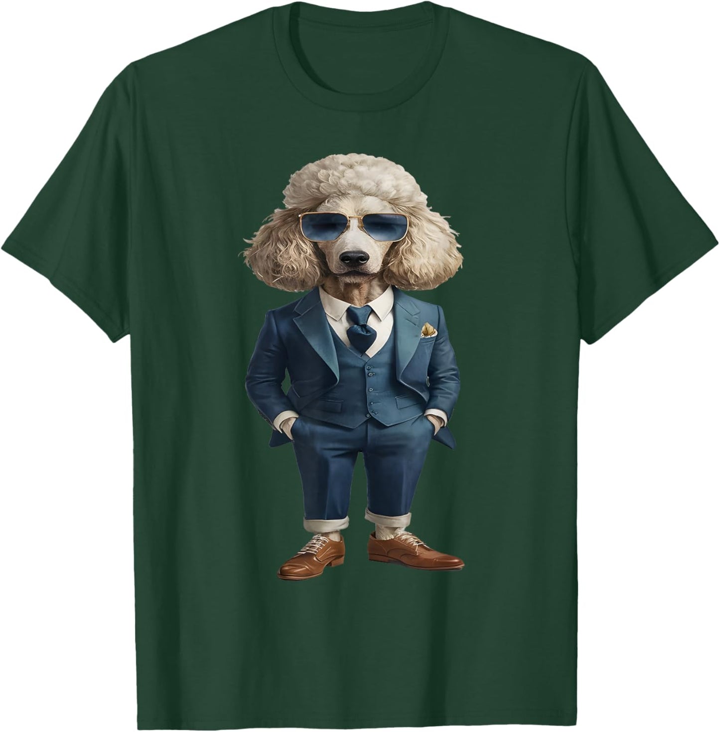 Men Woman Poodle Suit Poodle T-Shirt - T-Shirt | Forest