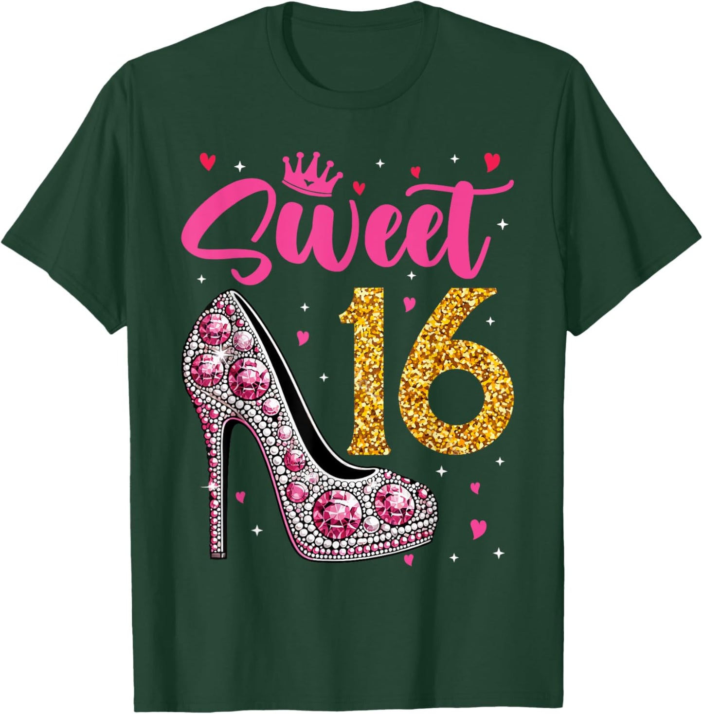 Sweet 16 Design I Rose Balloon Decoration Birthday Outfit T-Shirt - T-Shirt | Forest