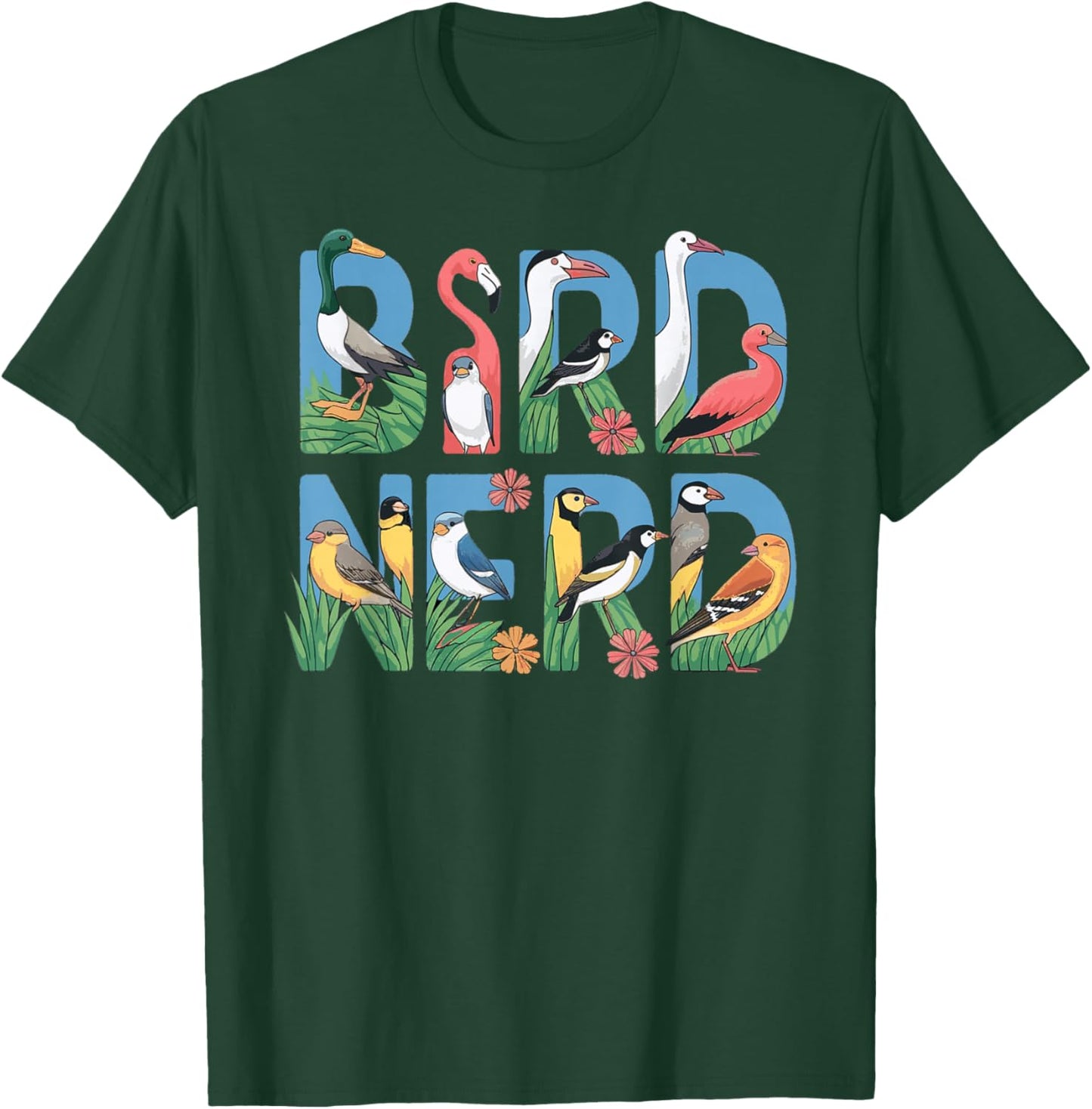 Bird Nerd Bird Watching Birding: & Graphic T-Shirt - T-Shirt | Forest