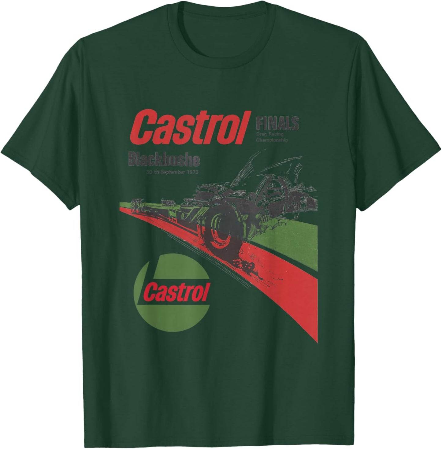 Castrol Racing Blackbushe Vintage Retro Logo PAPL1343 T-Shirt - T-Shirt | Forest
