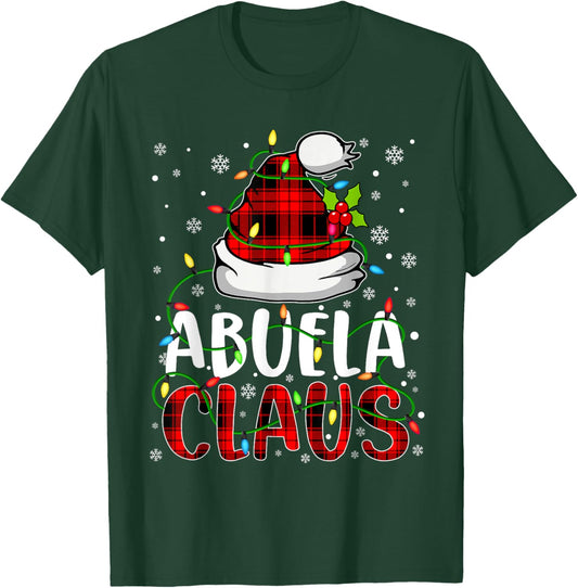 Abuela Claus Shirt Christmas Lights Pajama Family Matching T-Shirt - T-Shirt | Forest
