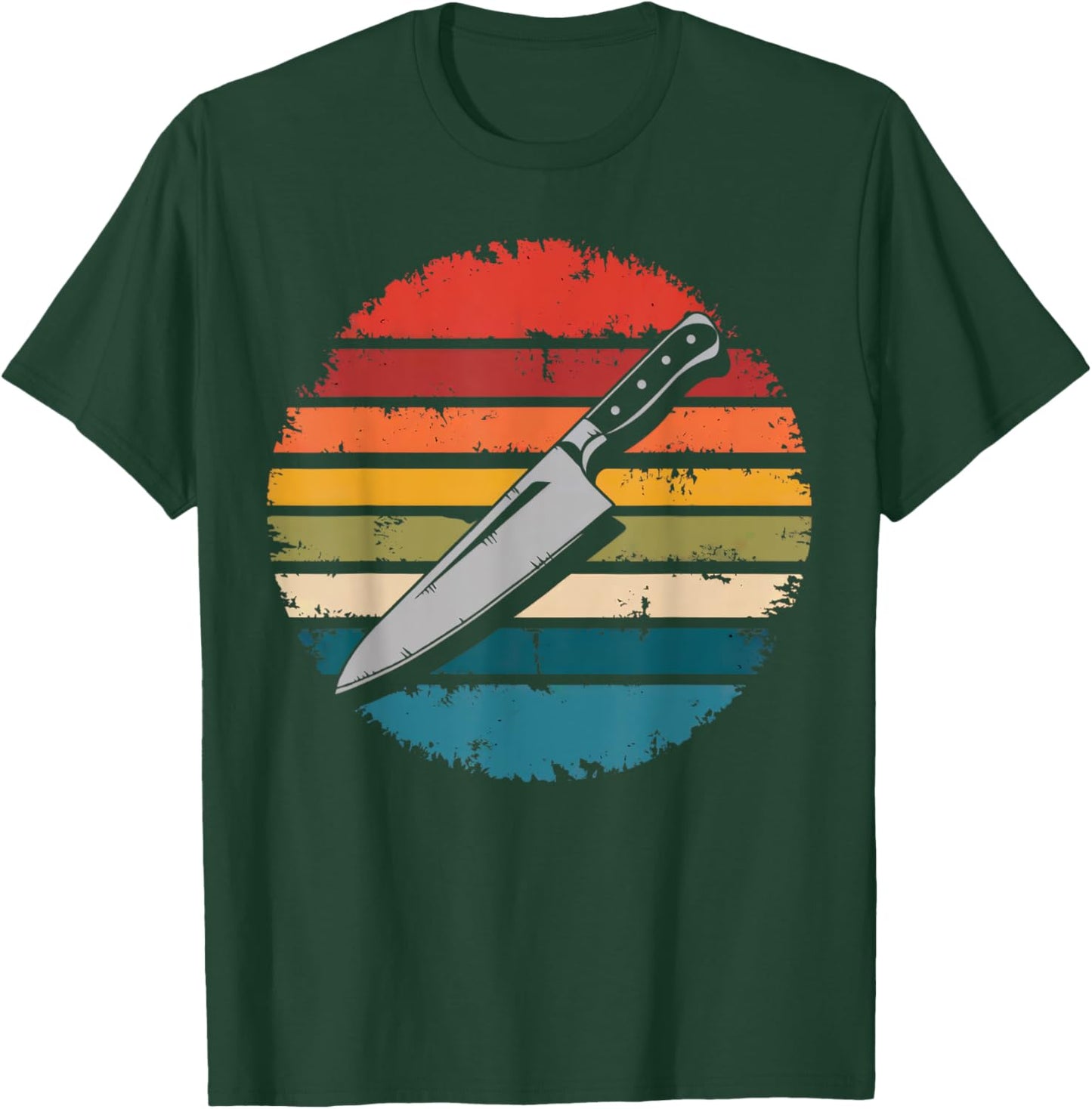 Vintage Chef Knife Culinary Cooking Gifts Chefs Men Women T-Shirt - T-Shirt | Forest
