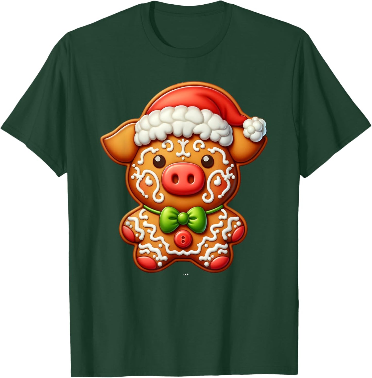 Funny Gingerbread Man Pig Christmas Kids T-Shirt - T-Shirt | Forest