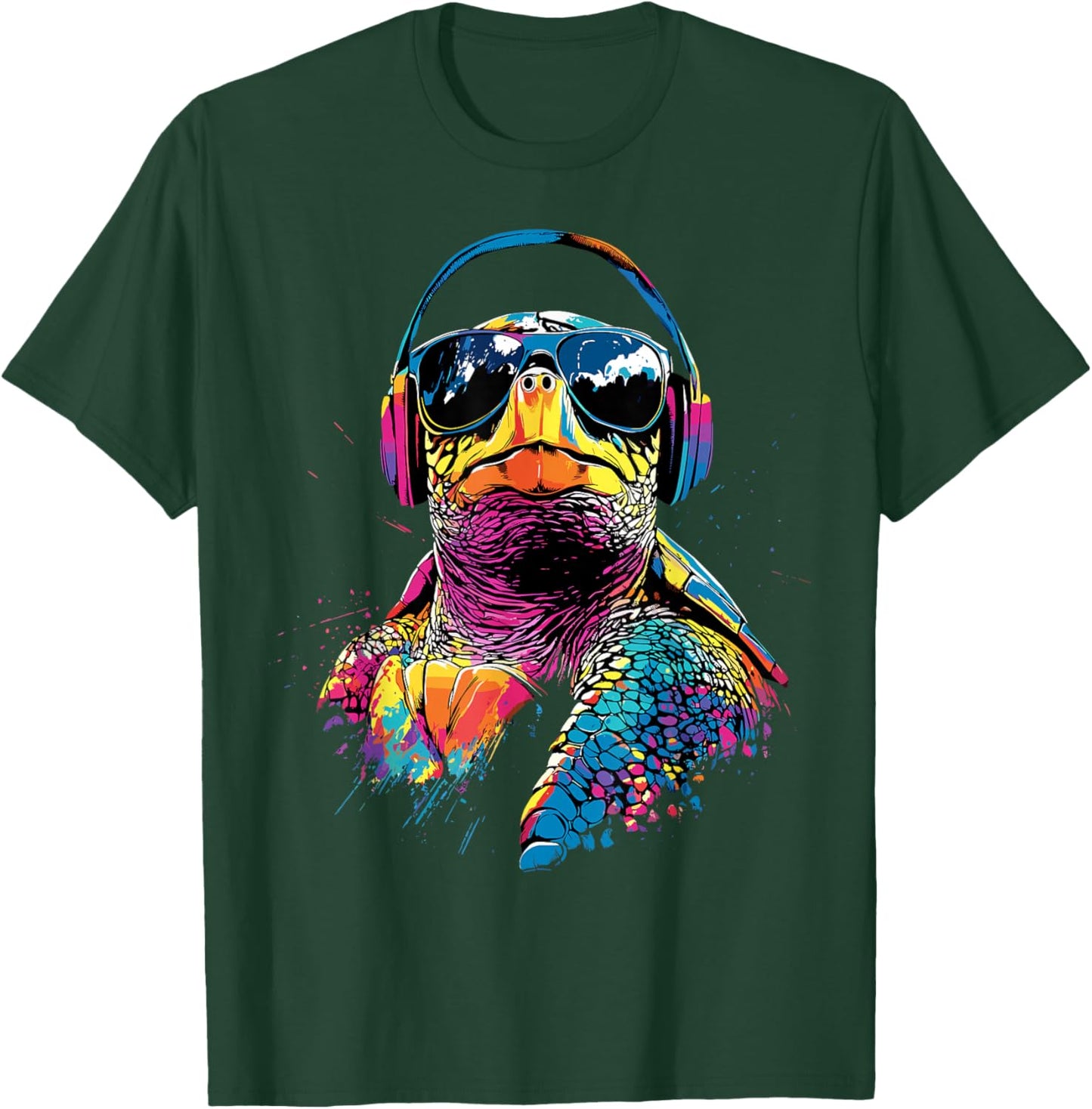 Turtle Colored Pop Art Reptile Giant Turtles Cute Turtle T-Shirt - T-Shirt | Forest