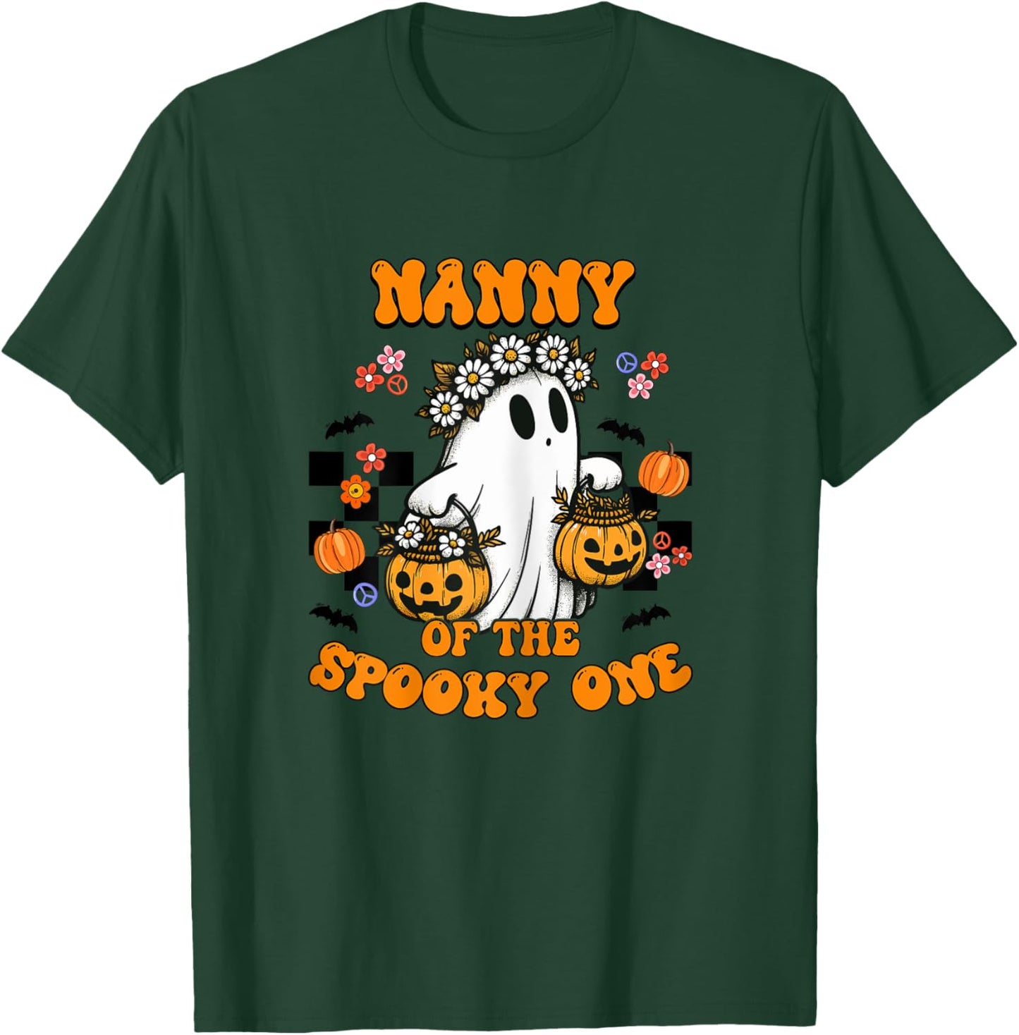 Nanny Of The Spooky One Groovy Halloween Ghost T-Shirt - T-Shirt | Forest