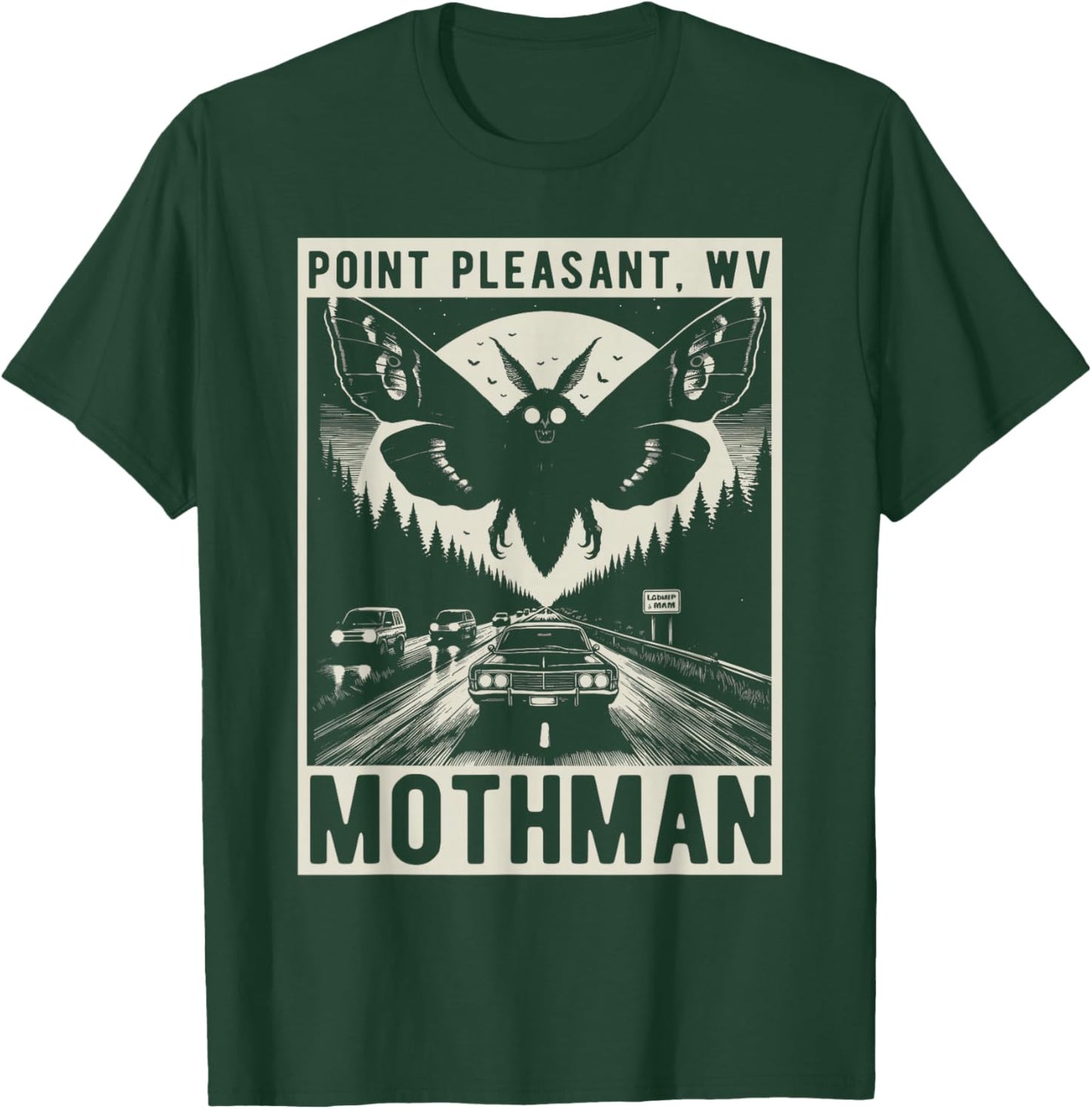 Mothman Point Pleasant W.V. Folklore Cryptozoology T-Shirt - T-Shirt | Forest