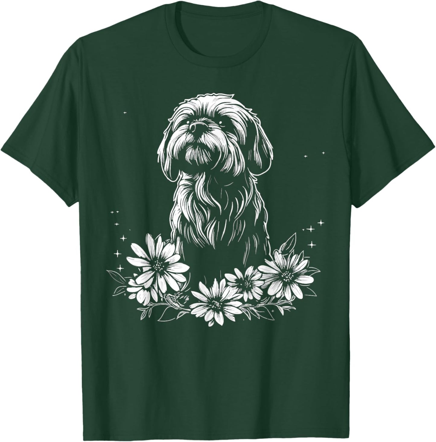Retro Tattoo Style Lhasa Apso Dog Lover T-Shirt - T-Shirt | Forest
