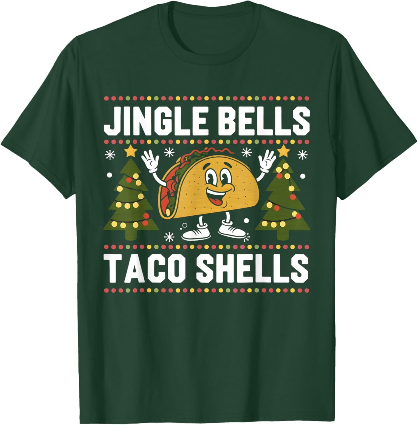 Christmas Jingle Bells Taco Shells Funny Xmas Tacos Lover T-Shirt - T-Shirt | Forest