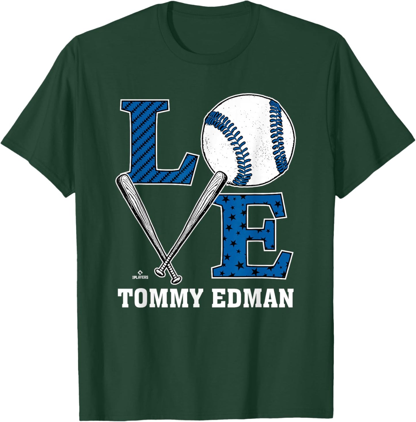 Distressed Baseball Love Tommy Edman Los Angeles Baseball T-Shirt - T-Shirt | Forest