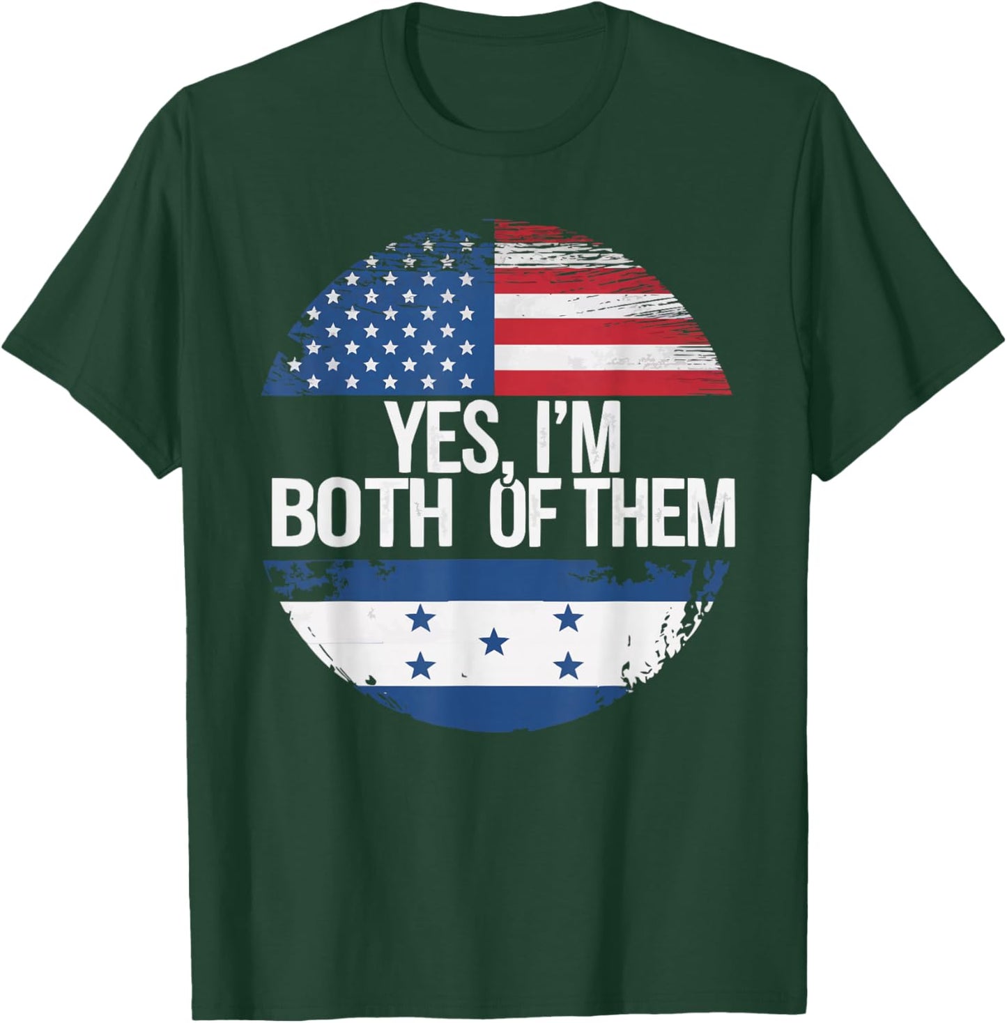 Half American Half Honduran USA Flag Honduras America T-Shirt - T-Shirt | Forest
