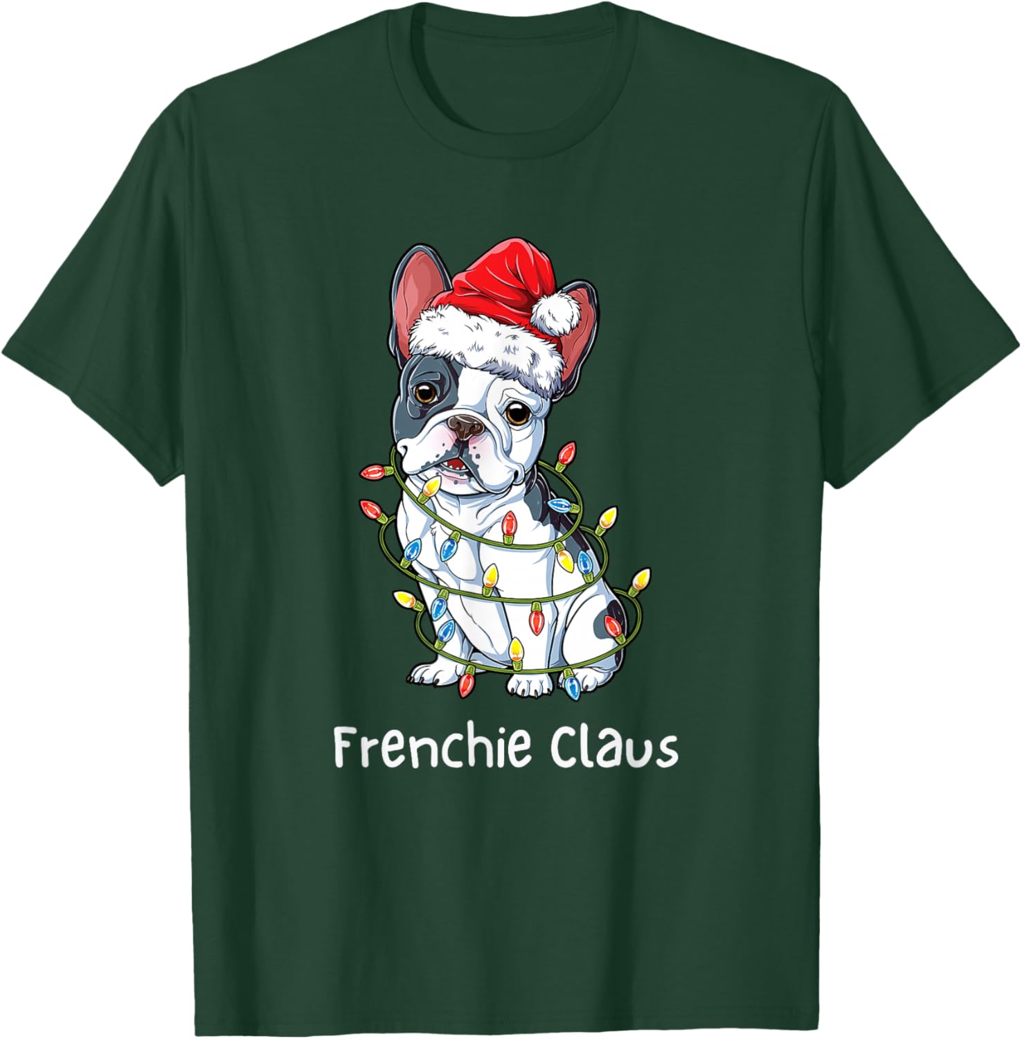 Santa French Bulldog Xmas Pajamas Funny Frenchie Christmas T-Shirt - T-Shirt | Forest