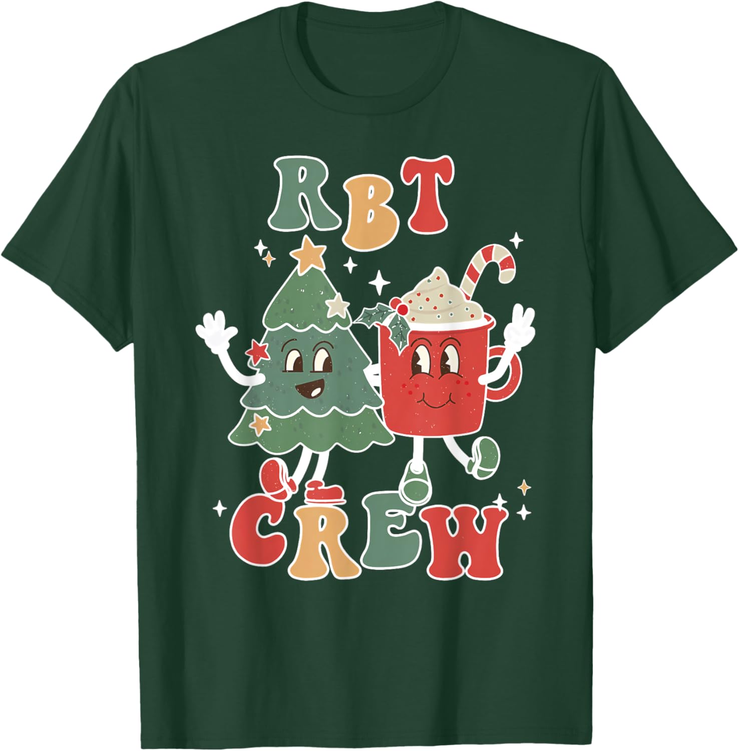 Rbt Crew Christmas Tree Coffee Latte Behavior Tech Rbt Xmas T-Shirt - T-Shirt | Forest