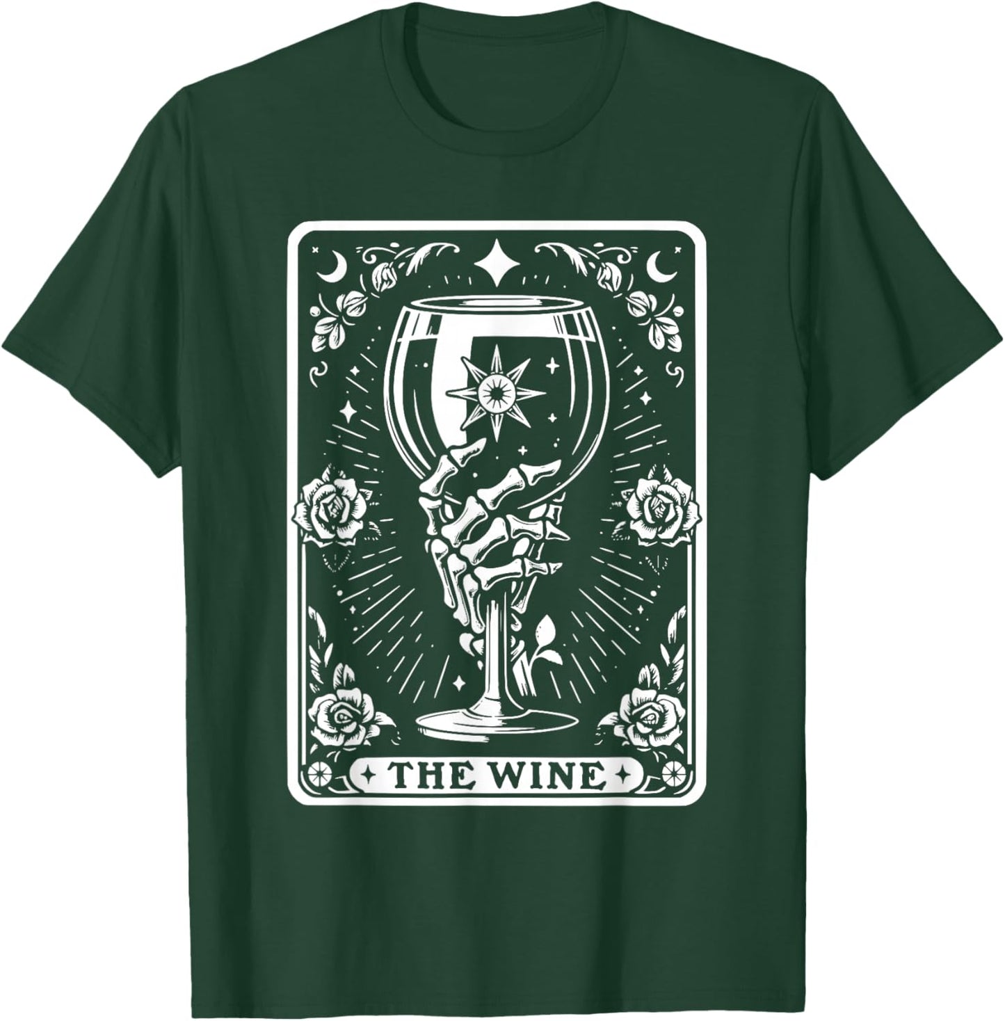 Tarot Card The Wine Skeleton Wine Glass The Wine Tarot Cards T-Shirt - T-Shirt | Forest