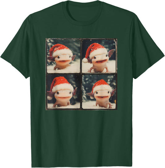 Baby Salamander Happy Axolotl Christmas T-Shirt - T-Shirt | Forest