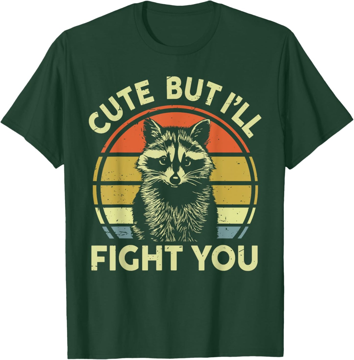 Cute But Ill Fight You Funny Raccoon Boy Toddler Trash Panda T-Shirt - T-Shirt | Forest