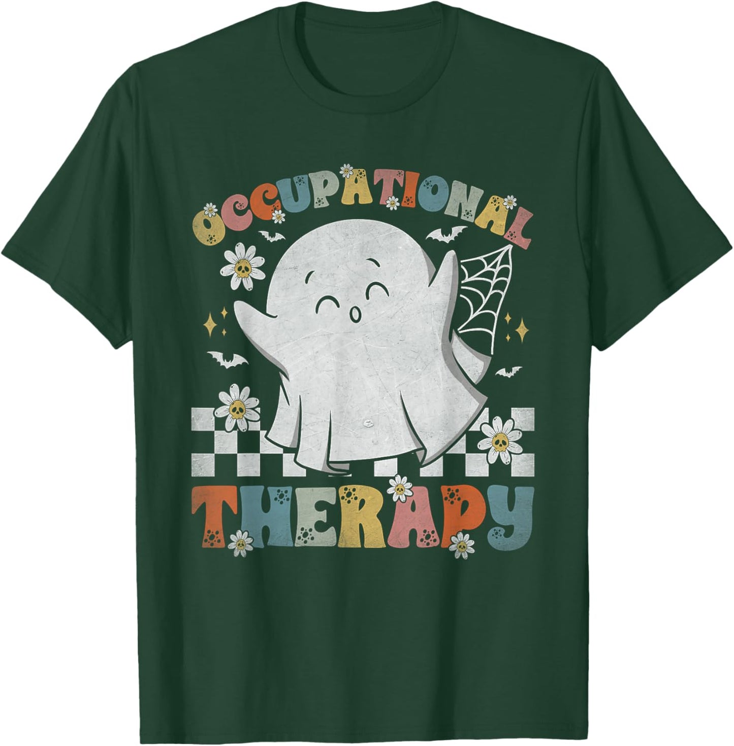OT Occupational Therapy Halloween Retro Ghost OT Halloween T-Shirt - T-Shirt | Forest