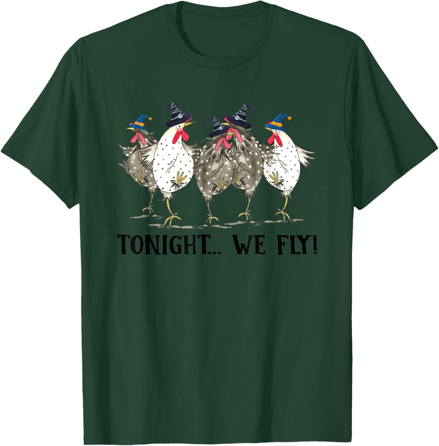 Chicken Tonight We Fly Halloween T-Shirt - T-Shirt | Forest