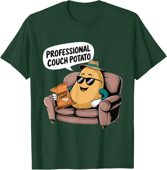 Lazy Personal Funny Professional Couch Potatoes Retirement T-Shirt - T-Shirt | Forest