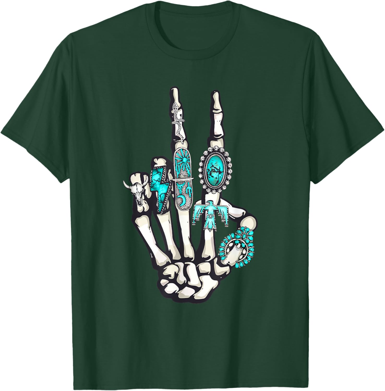 Concho Ring Skeleton T-Shirt - T-Shirt | Forest