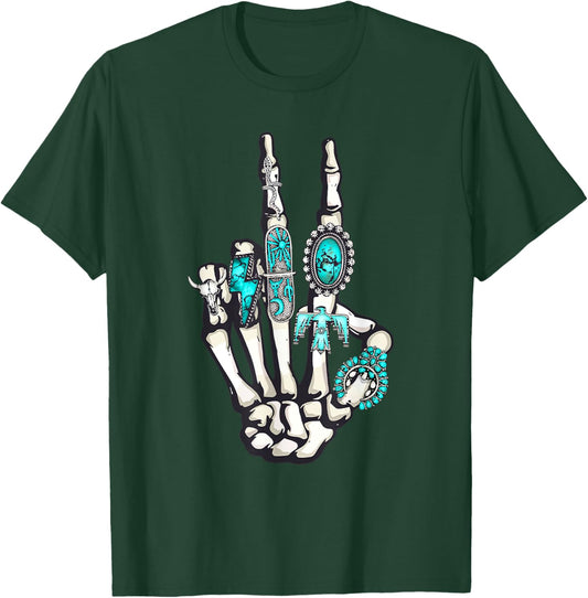 Concho Ring Skeleton T-Shirt - T-Shirt | Forest