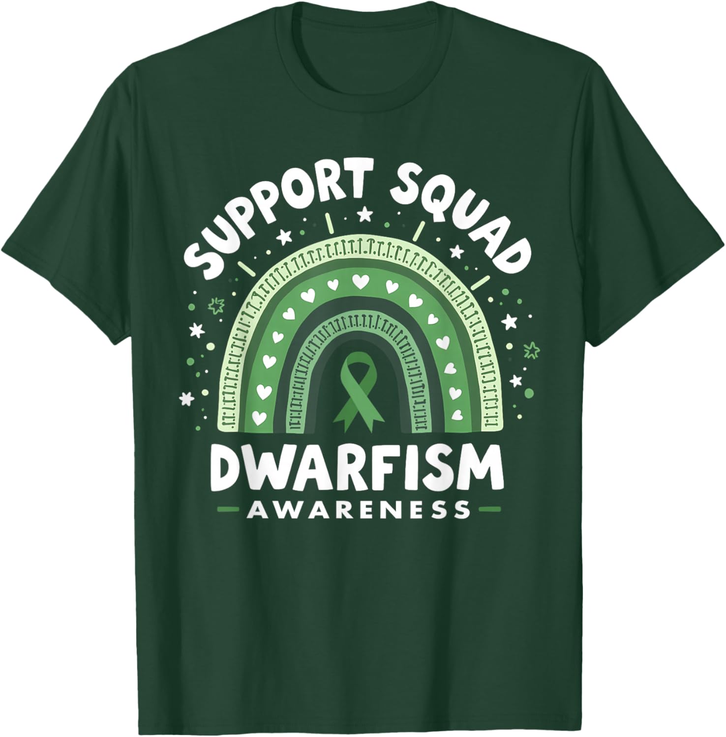 Matching Support Team Dwarfism Awareness Ribbon T-Shirt - T-Shirt | Forest