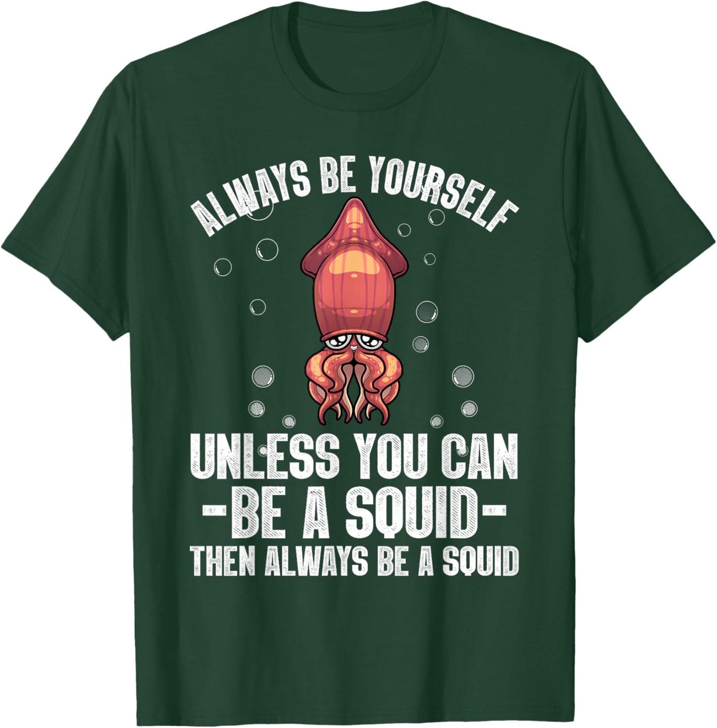 Best Squid Art For Kids Men Women Adult Octopus Lover Squid T-Shirt - T-Shirt | Forest