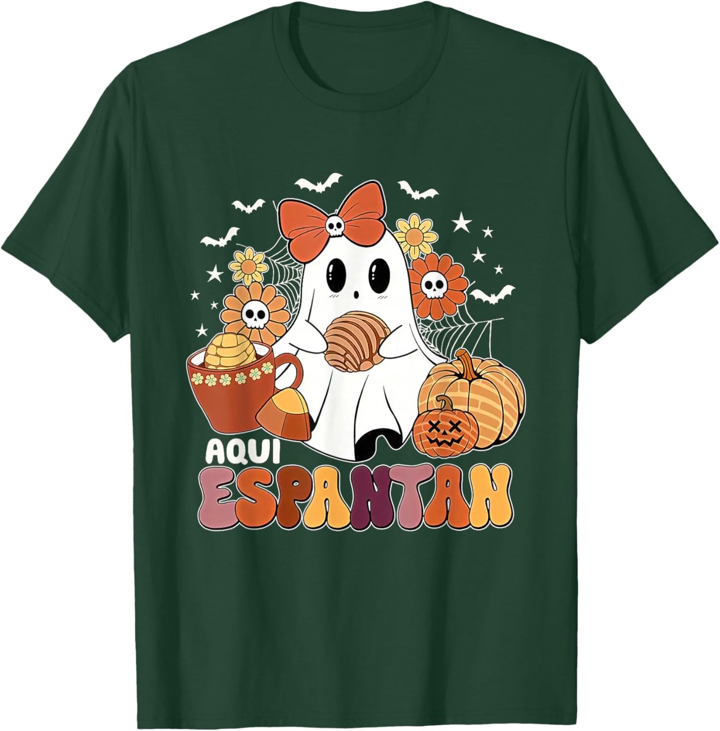 Aqui espantan Dia de Muertos Spanish Mexican Halloween Funny T-Shirt - T-Shirt | Forest
