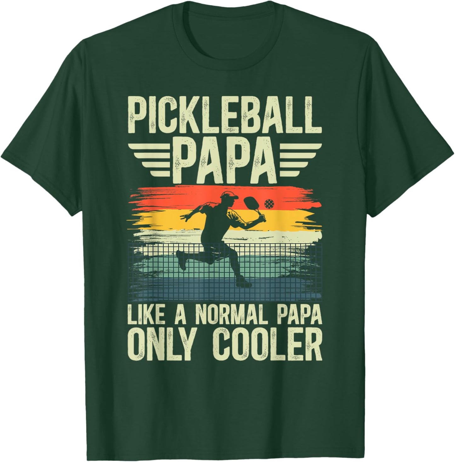 Cool Pickleball Papa Pickleball Player Papa Grandpa T-Shirt - T-Shirt | Forest