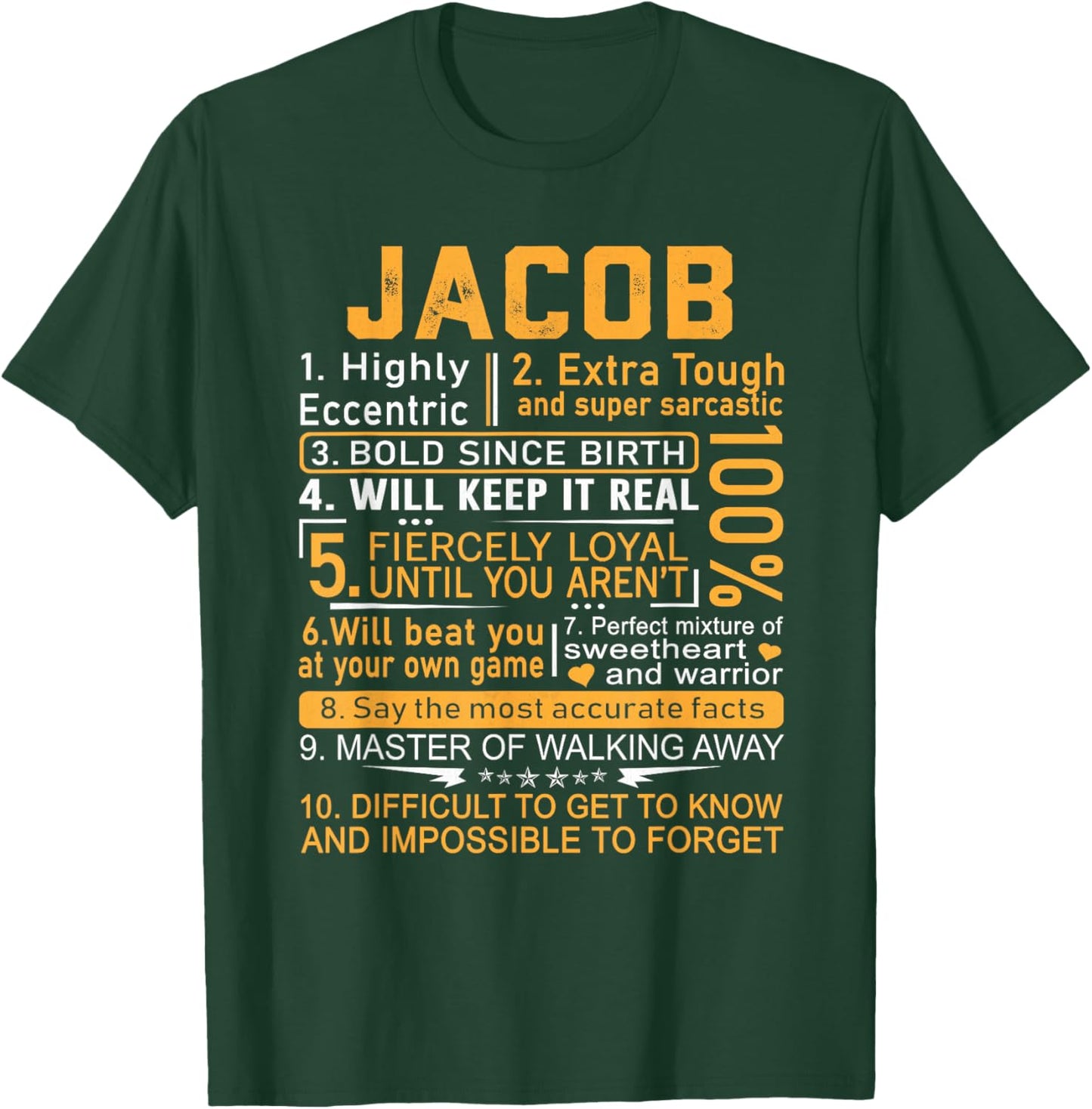 Jacob Name Shirt Personalized Jacob First Name T-Shirt - T-Shirt | Forest