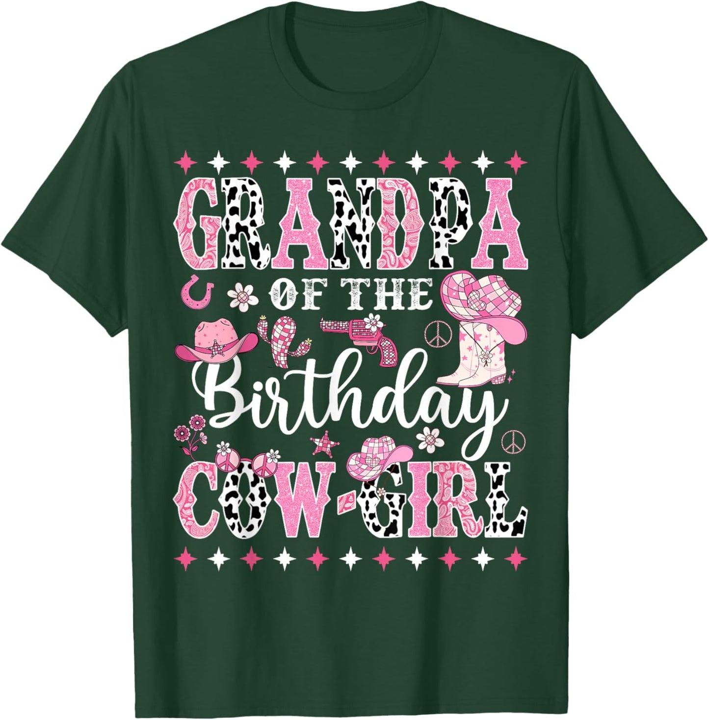 Grandpa Of The Birthday CowGirl Rodeo CowGirl Birthday T-Shirt - T-Shirt | Forest