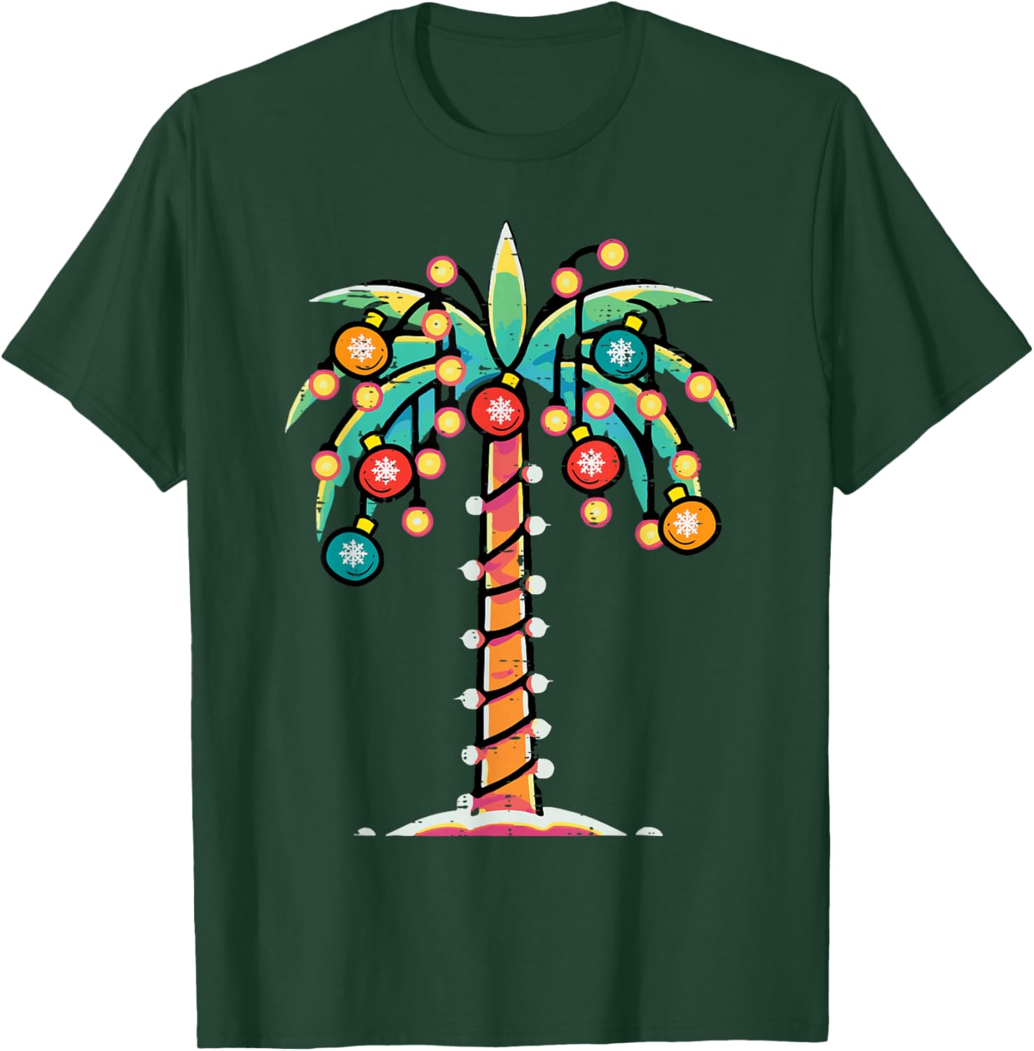 Palm Christmas Tree Xmas Beach Hawaii Tropical Men Women Kid T-Shirt - T-Shirt | Forest