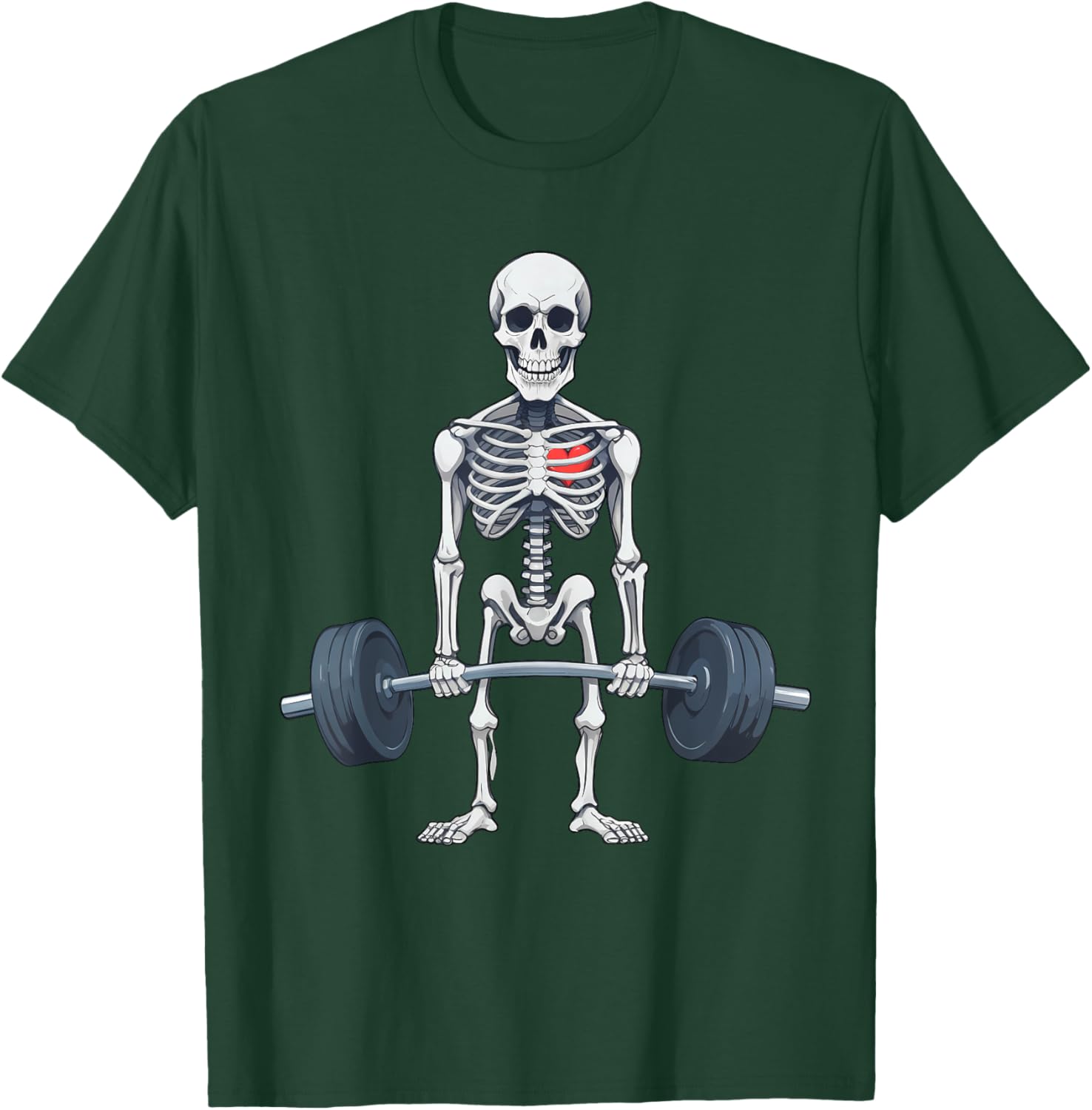 Halloween Skeleton Deadlift Funny Fitness Weightlifting Gym T-Shirt - T-Shirt | Forest