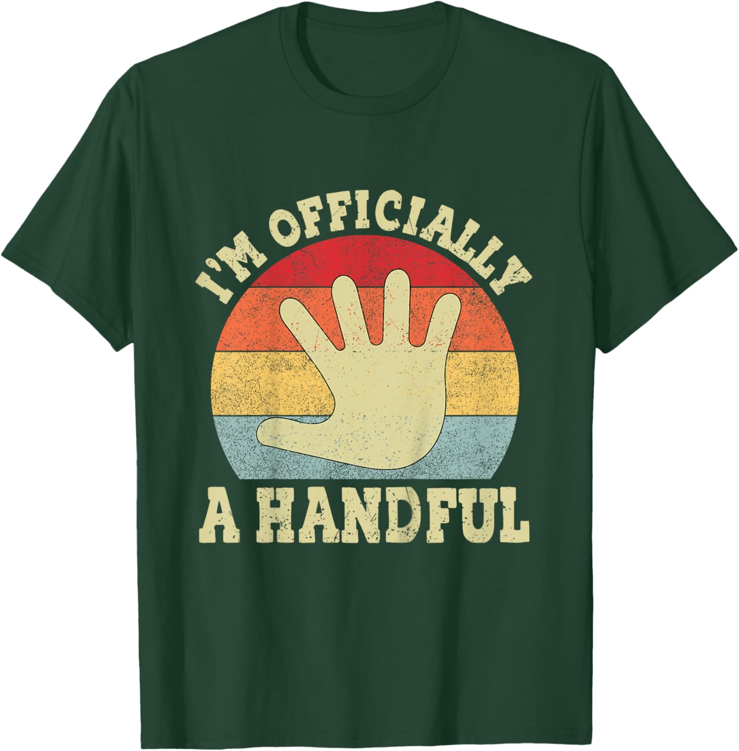 Kids I'm Officially A Handful Five Vintage 5th Birthday Turning 5 T-Shirt - T-Shirt | Forest
