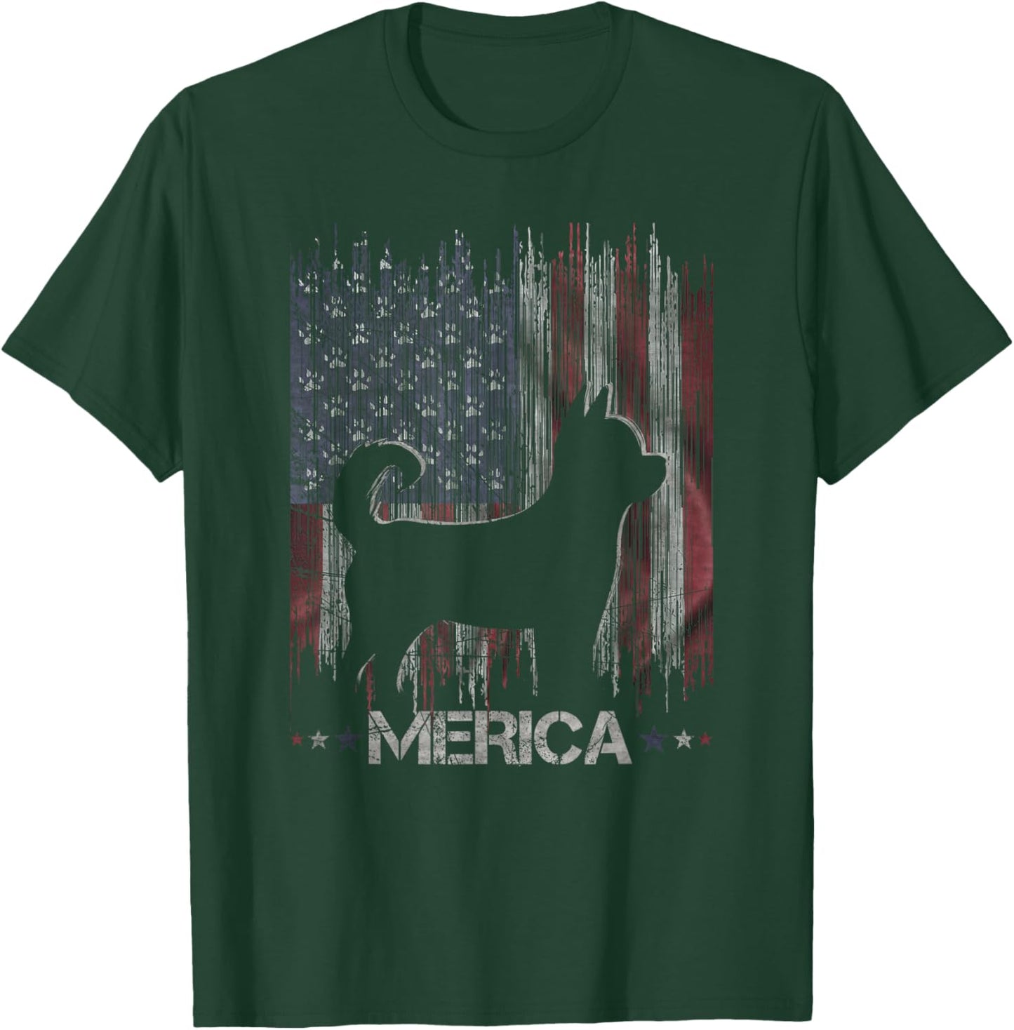 Vintage Chihuahua Dog, Merica Chihuahua Dog USA Flag Women Kids T-Shirt - T-Shirt | Forest