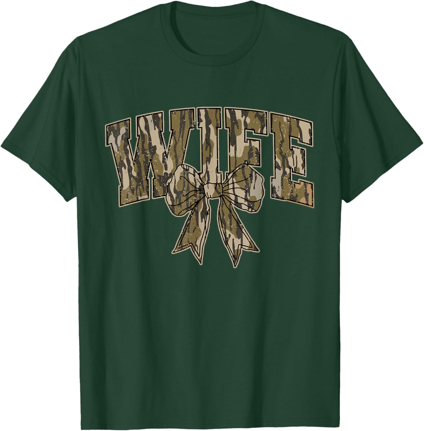 Hunting Wife Camo Bow Hunting Season Wife Hunting Lover T-Shirt - T-Shirt | Forest