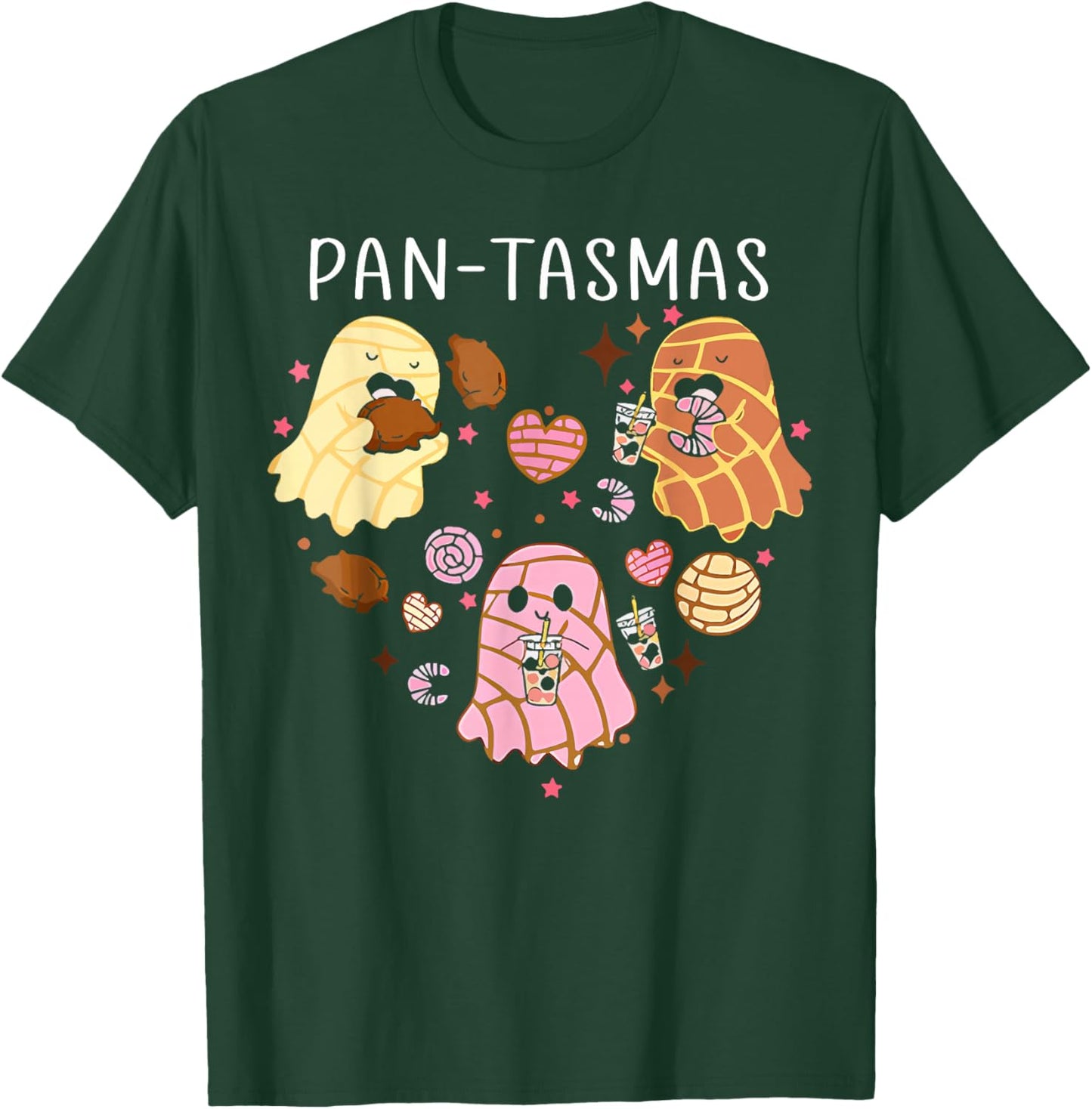 Pantasmas Ghost Funny Spooky Conchas Mexican Ghost Halloween T-Shirt - T-Shirt | Forest