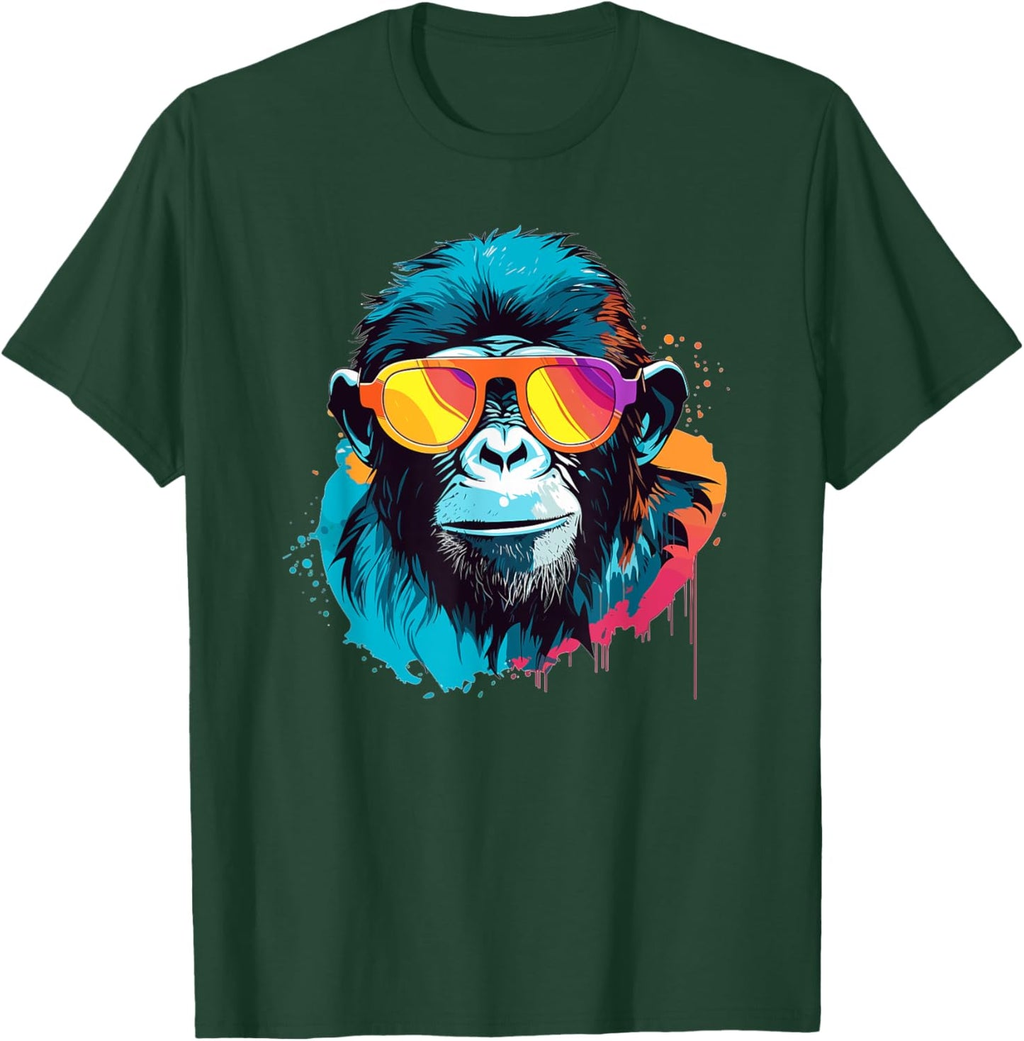 Chill Monkey with Sunglasses Swag T-Shirt - T-Shirt | Forest