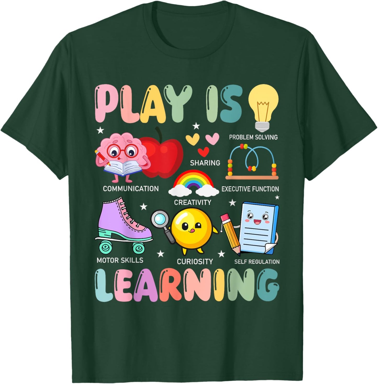Retro Play Is Learning Kindergarten Teacher Team Women T-Shirt - T-Shirt | Forest