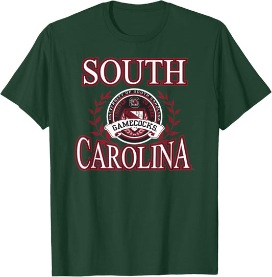 South Carolina Gamecocks Laurels Black Officially Licensed T-Shirt - T-Shirt | Forest