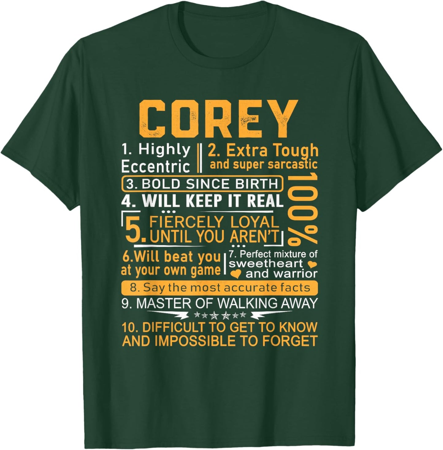 Corey Name Shirt Personalized Corey First Name T-Shirt - T-Shirt | Forest