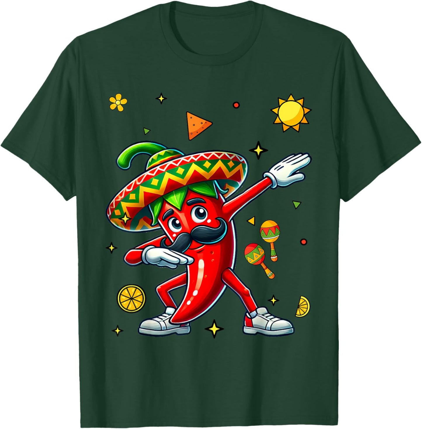 Cute Chili Dabbing Pepper Mexican Hot Jalapeno Dab T-Shirt - T-Shirt | Forest