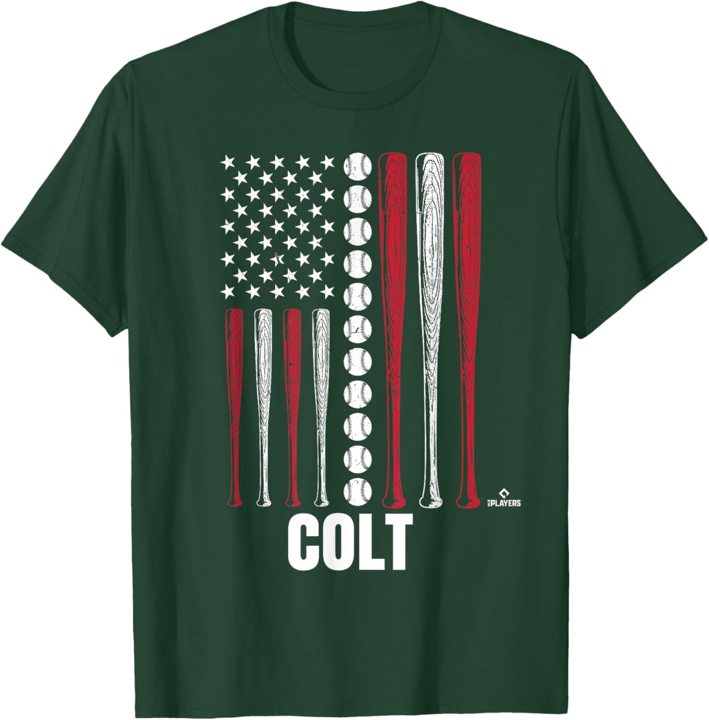 Baseball American Flag Colt Emerson Prospect Baseball Fan T-Shirt - T-Shirt | Forest