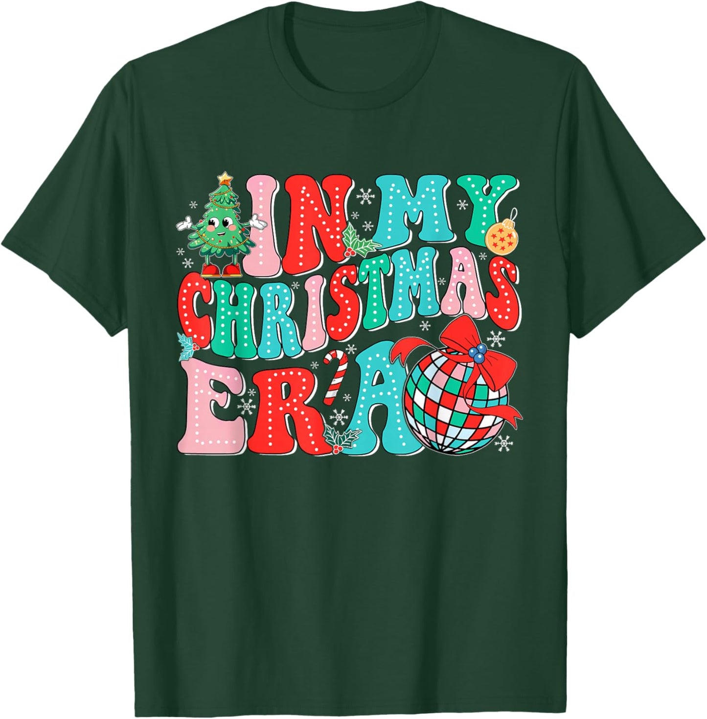 In My Christmas Era Vintage Groovy Christmas Holiday Xmas T-Shirt - T-Shirt | Forest