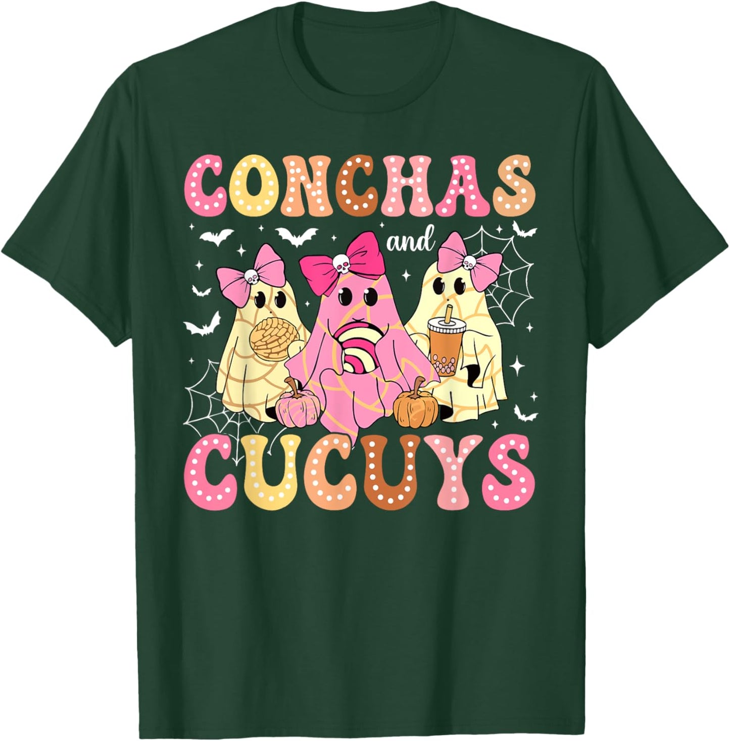 Cute Conchas And Cucuys Ghost Funny Halloween Mexican Ghost T-Shirt - T-Shirt | Forest