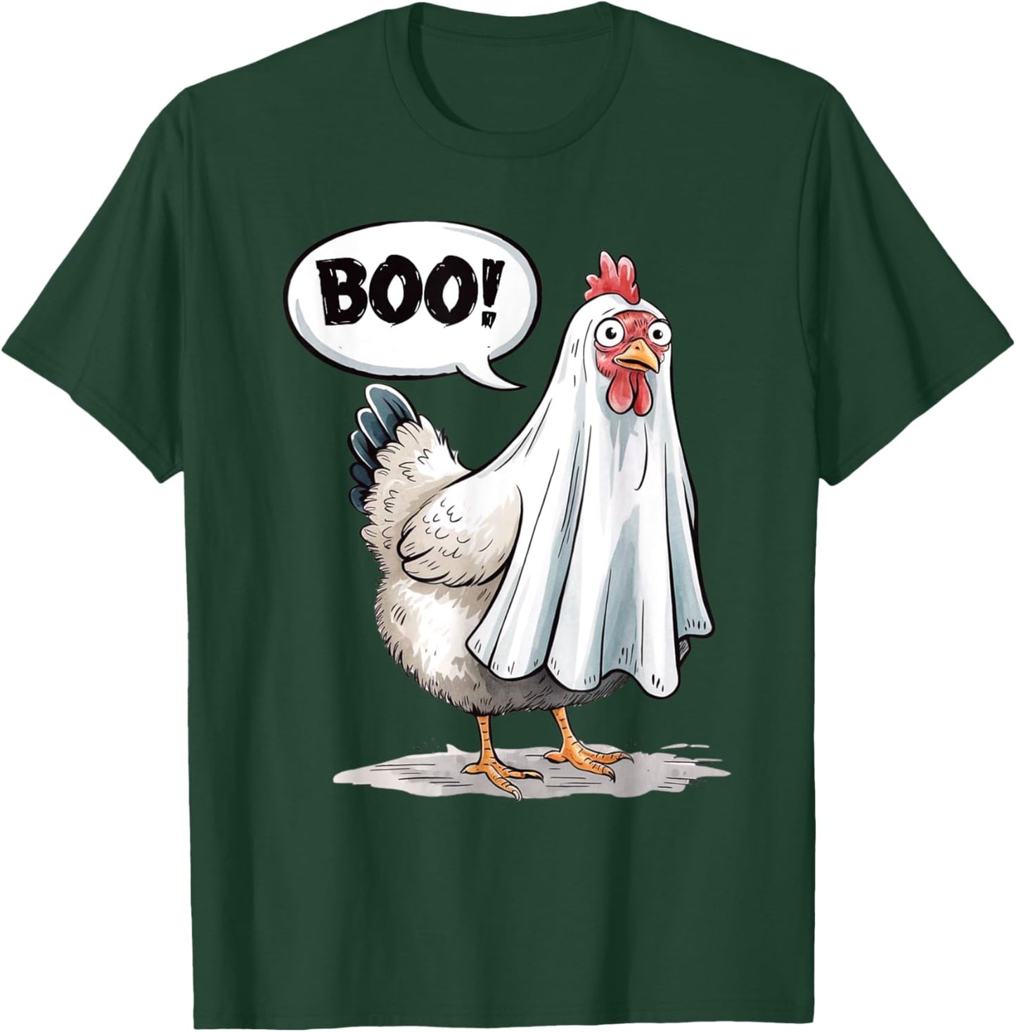 Funny Halloween Chicken Boo Spooky Chicken Halloween Costume T-Shirt - T-Shirt | Forest